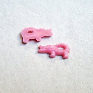 画像3: 1 pair 12x6 Pink Alligator cabochon