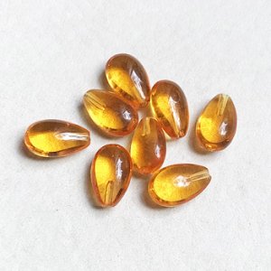 画像1: 12x8 1/2 drilled drop beads "Topaz"