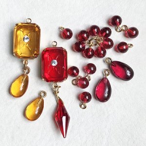 画像3: 12x8 1/2 drilled drop beads "Topaz"