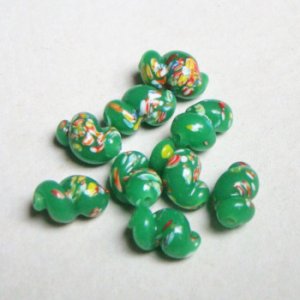 画像1: 13x8 Jade millefiori twisted beads