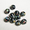 10mm Black millefiori beads