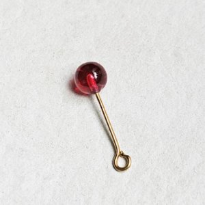 画像2: 4pcs 6mm Ruby 1/2 drilled beads