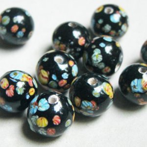 画像2: 10mm Black millefiori beads