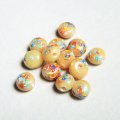 8~9mm Beige millefiori disc beads
