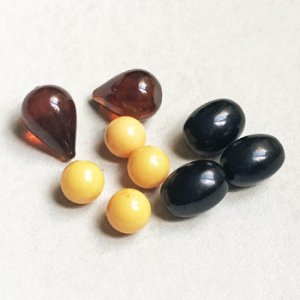 画像2: 14x10 Amber bakelite drop beads