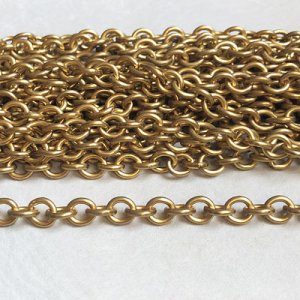 画像1: 8.2x7.3 brass oval link chain