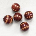 14mm "Maroon Brown/ Beige"dot plastic beads