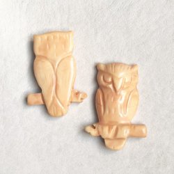 画像1: 32x22 "Tan" Owl  plastic cabochon