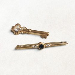 画像3: 44x13.5 ornate Key brooch finding