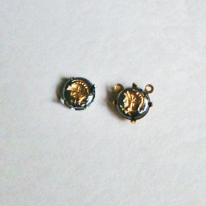画像2: 7mm "Hematite/ Gold" warrior intaglio