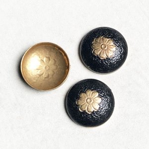 画像1: 19mm Black enameled dome finding