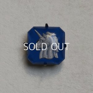画像3: 18x18 Blue/Gray "Unicorn" intaglio