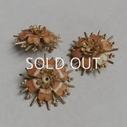 画像1: 31mm "Apricot" enameled flower brooch finding