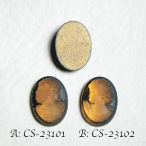 画像2: 18x13 OV "Black/ Brown" frosted cameo