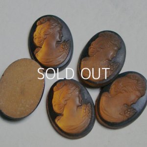 画像2: 25x18 OV "Black/ Brown" frosted cameo