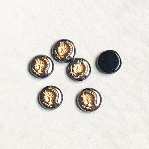 画像1: 7mm "Hematite/ Gold" warrior intaglio