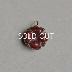 画像2: 13mm Burgundy enamel flower
