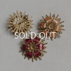 画像3: 31mm "Apricot" enameled flower brooch finding