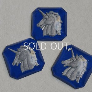 画像2: 18x18 Blue/Gray "Unicorn" intaglio