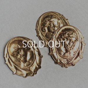 画像1: 35x29 Child brass cameo