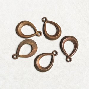 画像1: 17x11.5 aged brass drop charm