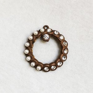 画像2: 25x27 aged brass rope circle charm