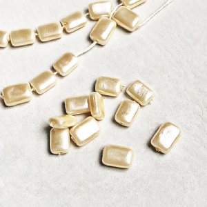 画像1: 4pcs 8~9x6.5 flat rectangle glass pearl