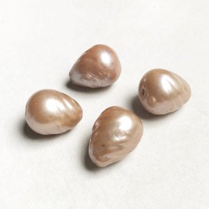 画像1: 20x15 "Ecru" glass swirl drop pearl