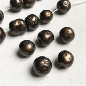 画像1: 13x14 "Dark Brown" baroque glass pearl