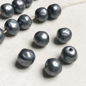 画像1: 13x14 "Charcoal" baroque glass pearl