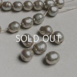 画像1: 10~12mm "Silver Gray" baroque pearl