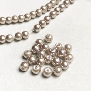 画像1: 10pcs 6x5 "Light Gray" glass pearl