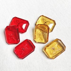 画像1: 18x13 octagon Butterfly intaglio stone