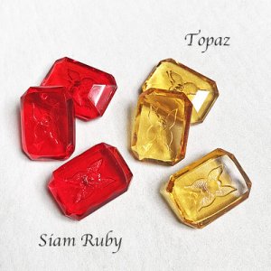 画像2: 18x13 octagon Butterfly intaglio stone