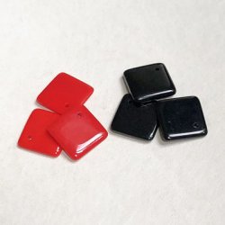 画像2: 4pcs 14mm square pendant "Jet"