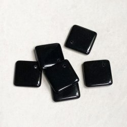 画像1: 4pcs 14mm square pendant "Jet"