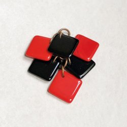 画像3: 4pcs 14mm square pendant "Jet"