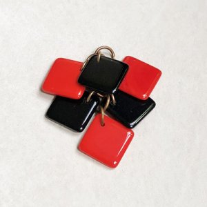 画像3: 4pcs 14mm square pendant "Jet"