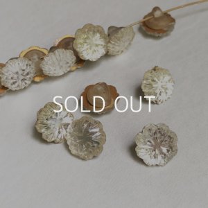 画像1: 11mm Clear flower sew on beads