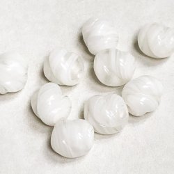 画像2: 2pcs 10~11mm "White/Clear" swirl beads