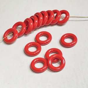 画像1: 2pcs 15mm Red plastic hoop ring