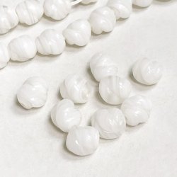 画像1: 2pcs 10~11mm "White/Clear" swirl beads