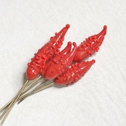 画像2: 23x6 Red flower bud pin