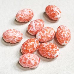 画像2: 13x9 "Coral matrix" twist oval beads