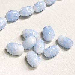 画像1: 14x10 Blue translucent opal oval beads