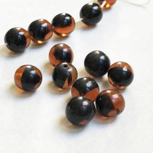 画像1: 2pcs 10mm "Topaz/ Black"