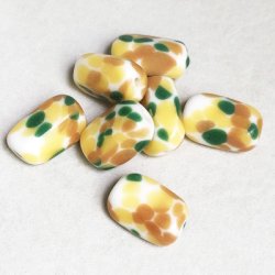 画像1: 18x12 rectangle beads "Yellow/Brown/ Green"