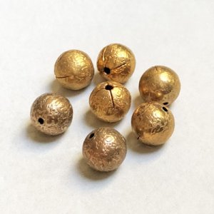 画像1: 11.5mm brass textured beads