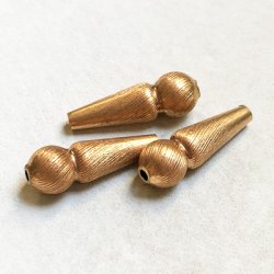 画像2: 23x8 brass textured drop beads