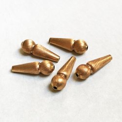 画像1: 23x8 brass textured drop beads